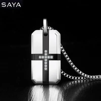 men cross pendants tungsten carbide pendants necklace with cz stones can engrave length 505560mm free shipping engraving