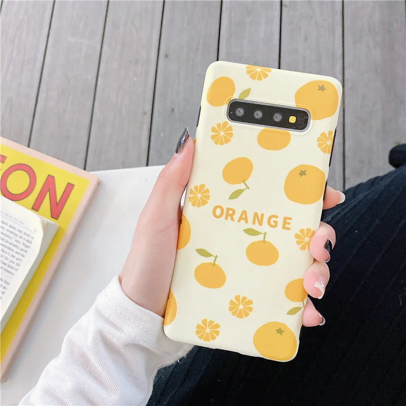 Оранжевый Летних Фруктов мягкий чехол для Samsung милый S10 плюс Чехол телефона S8 Galaxy