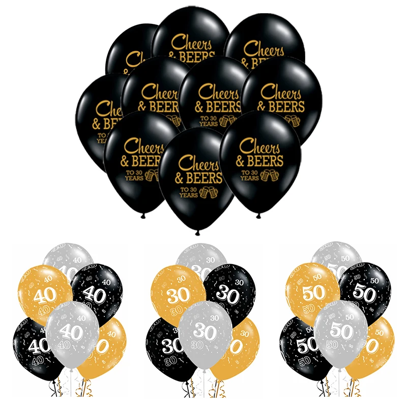 10 шт латексные шары цифры 21 30 40 50 лет взрослых Юбилей Декор ура & пива воздушные на