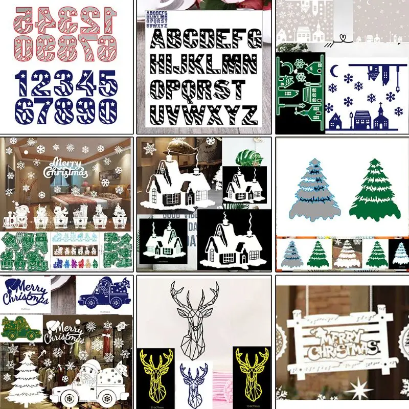 

Merry Christmas Snow House Tag Metal Cutting Dies Stencil DIY Scrapbooking Album Stamp Paper Card Embossing Decor Craft