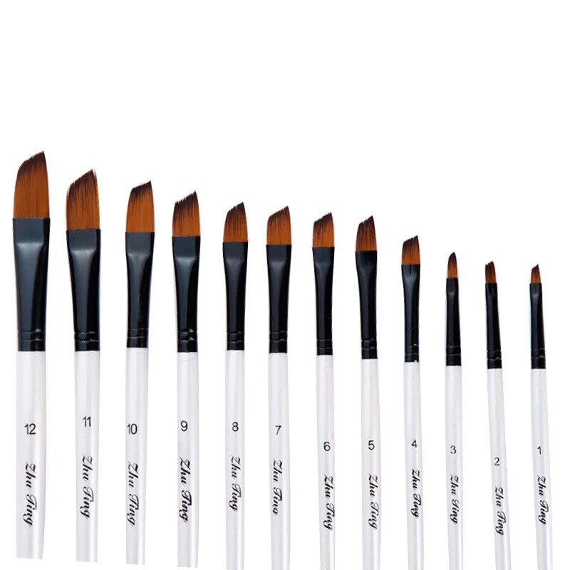 12 шт./лот нейлоновая кисть для акварельной краски набор ручек обучения сделай сам