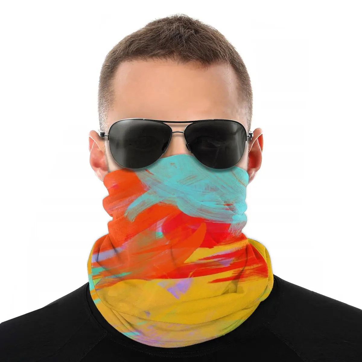 

Color Spectrum Overlaps Scarf Neck Face Mask Men Women Fashion Tube Scarf Tubular Bandana Windproof Headband Cycling Hiking
