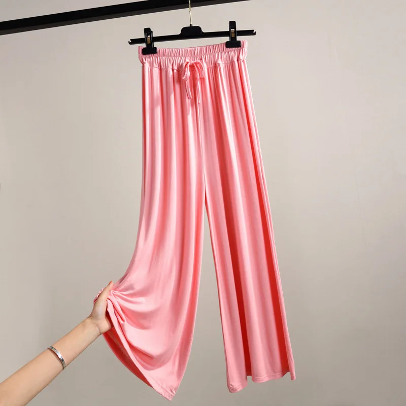 Женские летние тонкие брюки свободные широкие из модала длиной до щиколотки