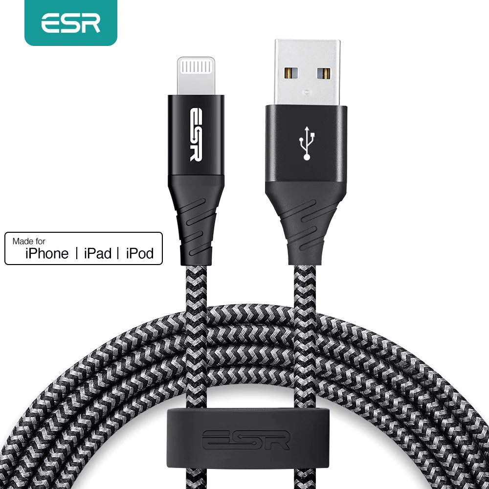 

ESR for MFI Lightning Cables for iPhone 12 11 X XS XR 8 7 Plus Fast Charging Cables USB A to Lightning 2.4A Data Cable 1M 2M