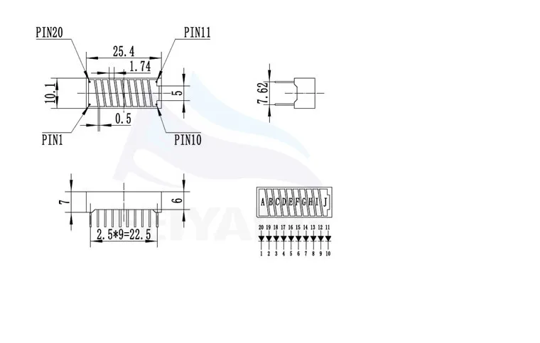 10 сетка цифровой сегмент светодиодный светильник бар супер яркий 2 красных + 3