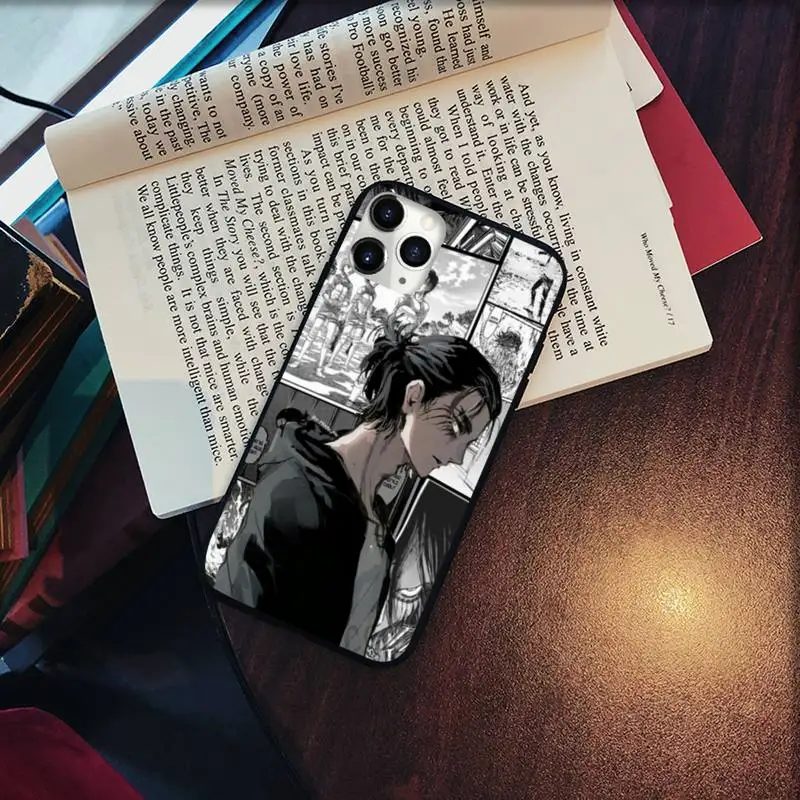 

Attack on Titan eren jaeger Phone Case for iPhone 11 12 pro XS MAX 8 7 6 6S Plus X 5S SE 2020 XR Soft silicone