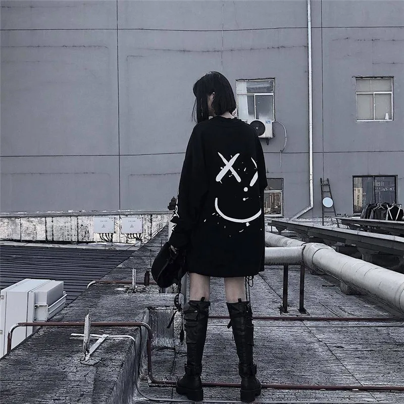 Классные женские корейские модные большие стандартные футболки в стиле хип хоп