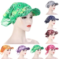 candy cotton colors sun cap bandana hedging caps sports printed women men hats with brim hooded scarf western style headpiece