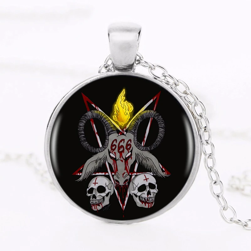 

2021 Personality Pendant Necklace Art Black Cabochon Vintage Handmade Necklace Women Jewelry goth mens hip hop jewelry