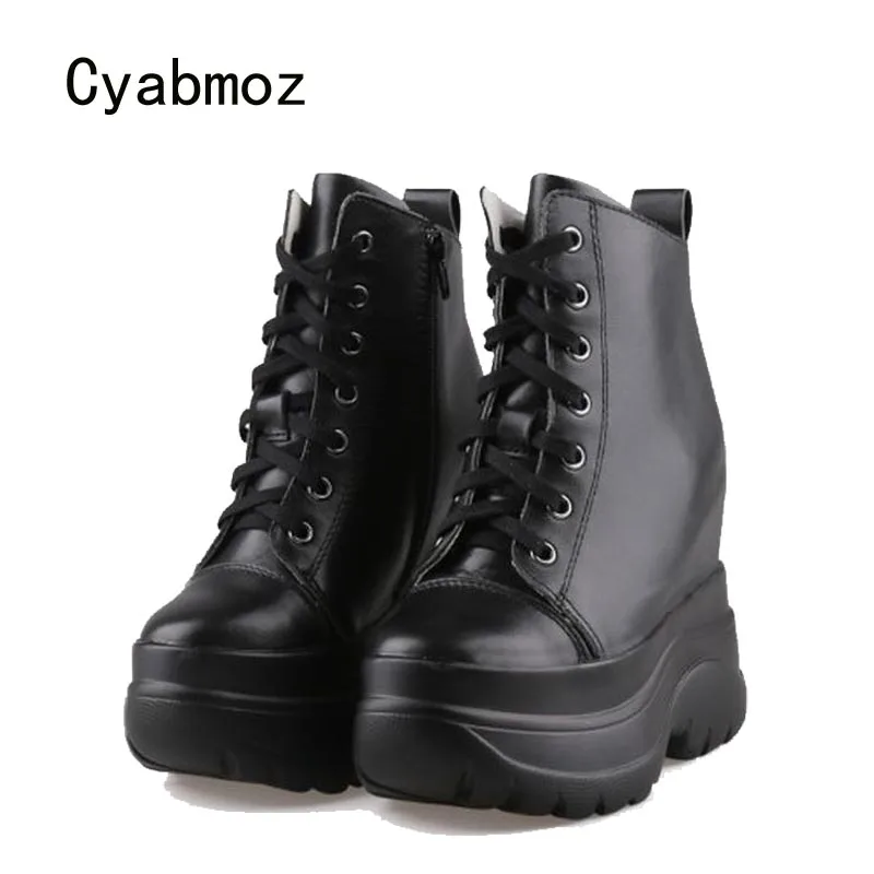 

Cyabmoz Height increasing Shoes Woman Sneakers High heels Pumps Genuine Leather Platform Fashion Party Casual Women Ladies Shoes