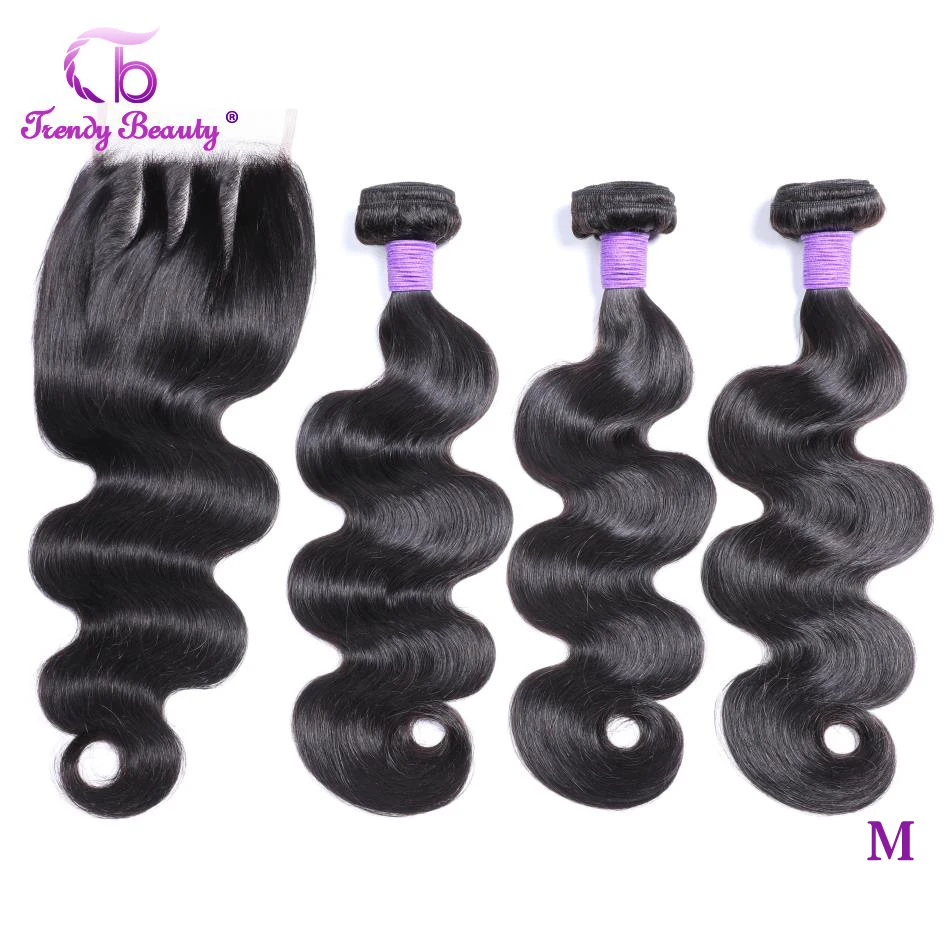 Brazilian Body Wave Hair Bundles With Closure 5x5 Lace Closure 100% Remy Human Hair Extensions Body Wave With Closure