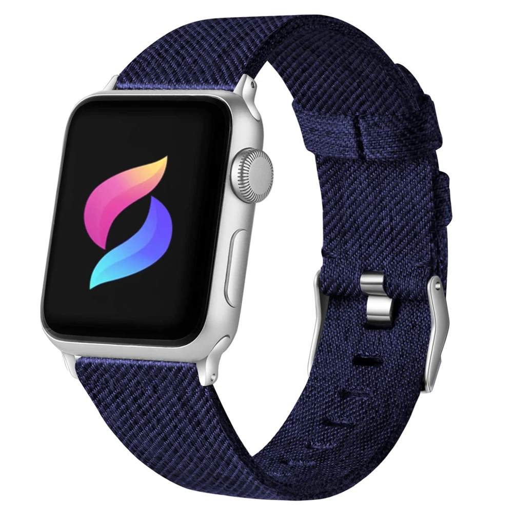 Ремешок тканевый для iwatch 5 4 44 мм 42 нейлоновый браслет наручных часов мужчин и