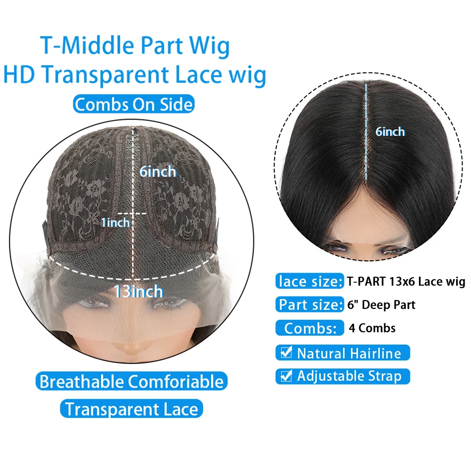 Парики из человеческих волос с волнистым кружевом 13x6 прозрачные перуанские