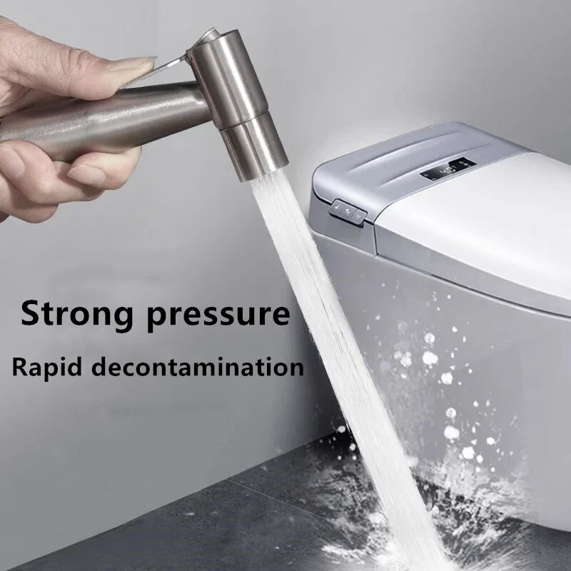 

Hand held toilet shower, portable family pet shower, telescopic spring hose, adapter, toilet installation .
