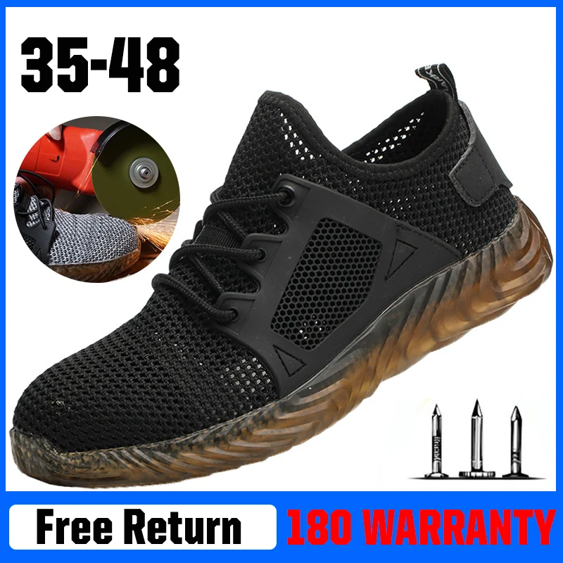 Женские защитные рабочие ботинки для мужчин со стальным носком легкие дышащие