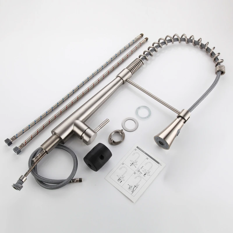 Выдвижной Смеситель для кухни матовый никелевый кран с датчиком