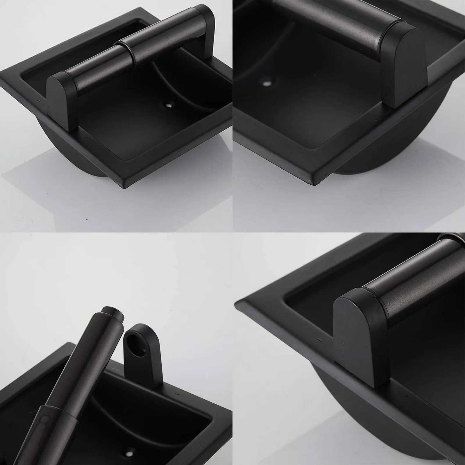 

Wall Built-in Black Shelf Toilet Paper Holder Tissue Paper Holder Roll Holder Shelf Bathroom Accessories Stainless Toilet Paper