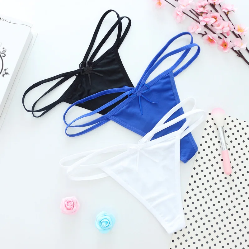 

Женские тонкие хлопковые Бесшовные стринги, Женские однотонные трусики, женские соблазнительные сексуальные Т-образные штаны