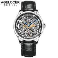 agelocer skenleton watches men luxury brand mens fashion automatic hollow out man mechanical watches relogio masculino