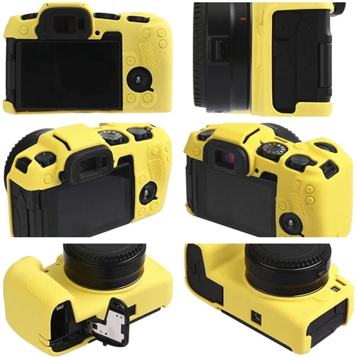 Textured Yellow Лучшее качество резиновый силиконовый чехол защитная рамка для Canon EOS RP мягкая камера - Color: Textured Yellow