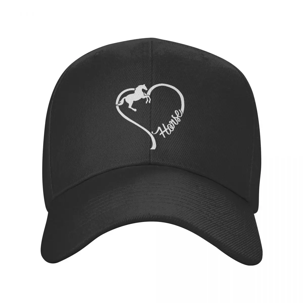 

Heart Horse Baseball Caps Men Women Hip-Hop Sun Caps Horse Lover Dad Hat Breathable Polyester Racing Cap Summer Hat