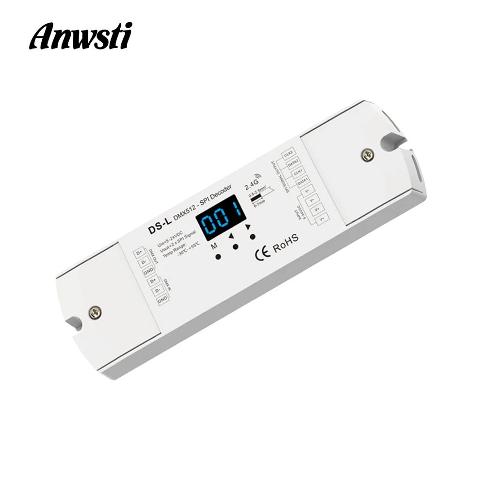 DMX512 к SPI преобразователю постоянного тока 5 в 24 12 В DMX декодер беспроводной