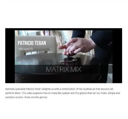 

Matrix Mix by Patricio Teran - Magic tricks