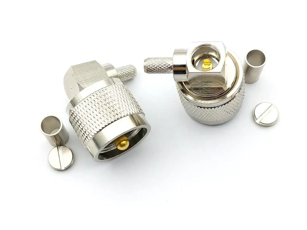 Медный УВЧ штекер PL259 прямоугольный обжим для кабеля RG58 RG142 LMR195 RG400 | Обустройство