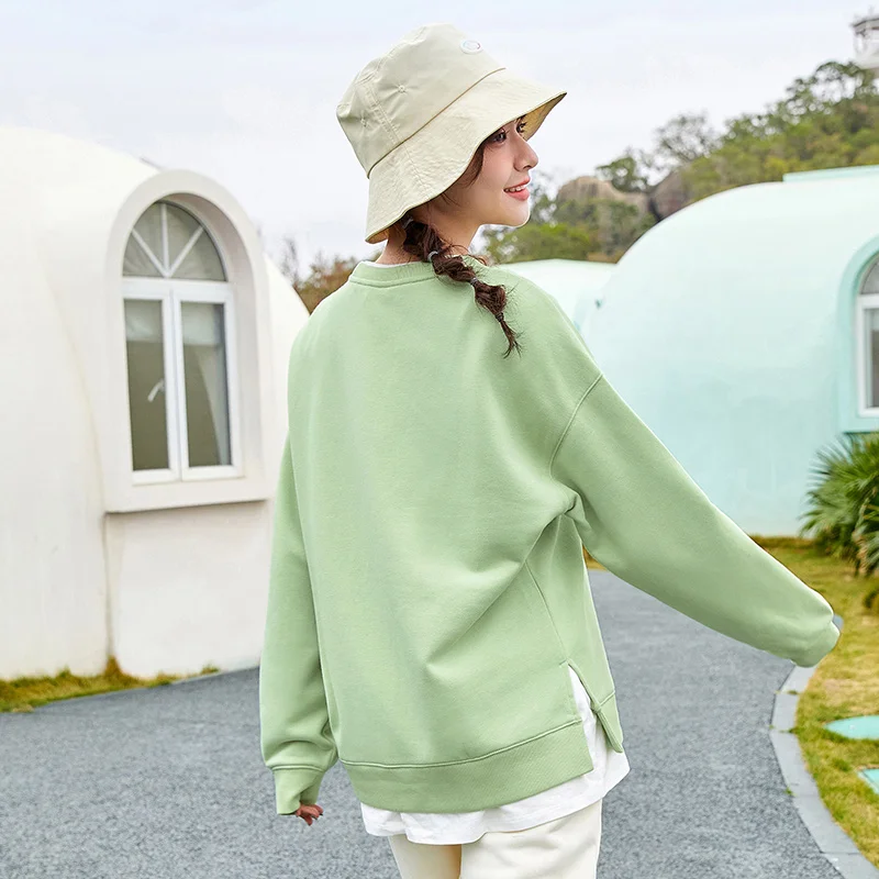 

SEMIR Sweatshirt Women Fake Two-Piece Oversized Loose Top 2021 Spring New Jelly Glue Letter Printing Casual Sweatshirt