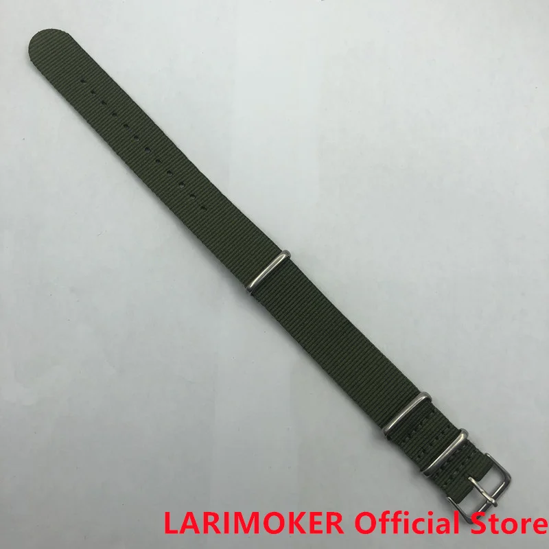 

Аксессуары для часов LARIMOKER, тканевый браслет для механических электронных часов шириной 20 мм (9 мм), армейского зеленого цвета, 44 мм (40 мм)