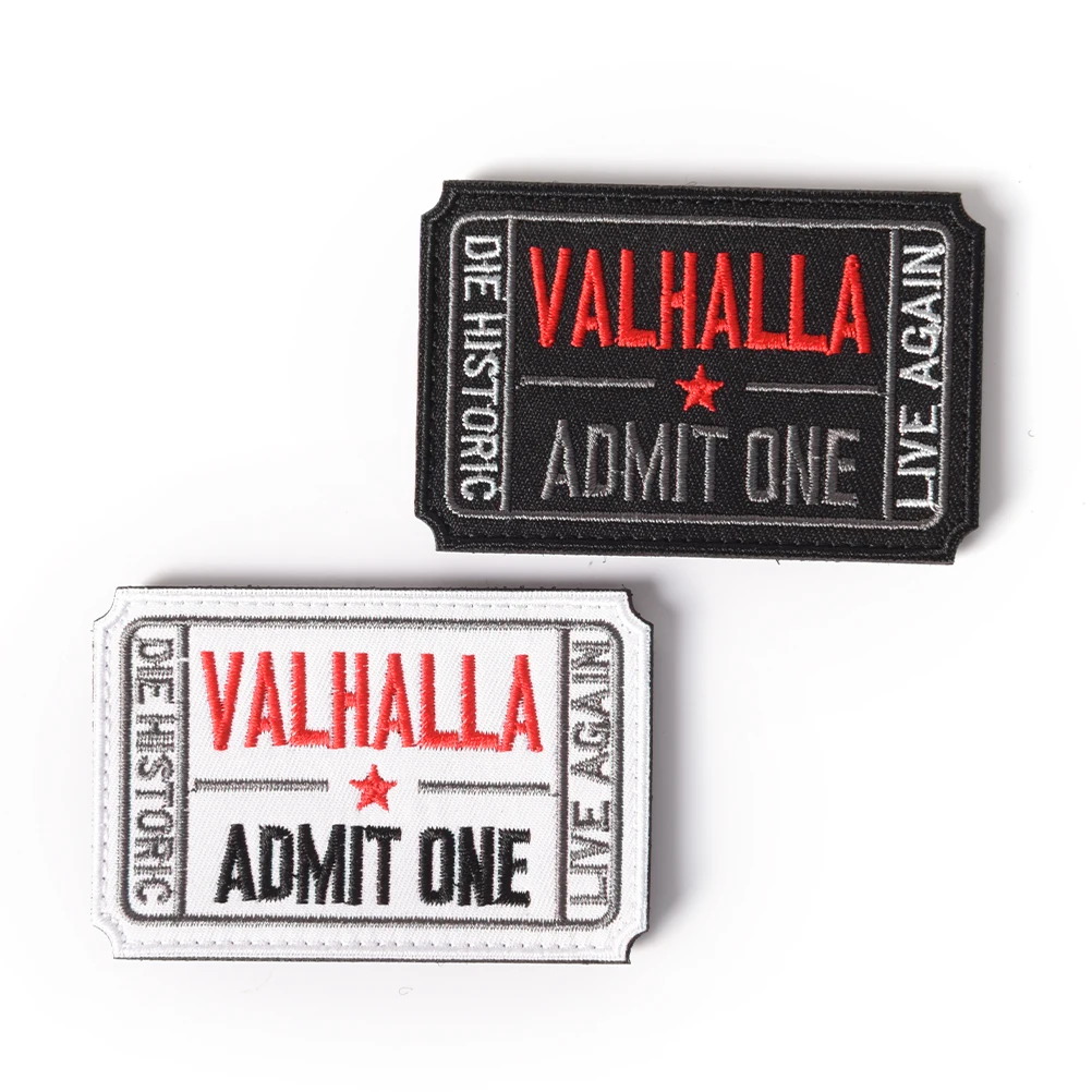 Army Tactical Ticket to Valhalla Morale Badge Military Vikings Fabric Embroidered Patch Max Armband Mad Stickers | Дом и сад