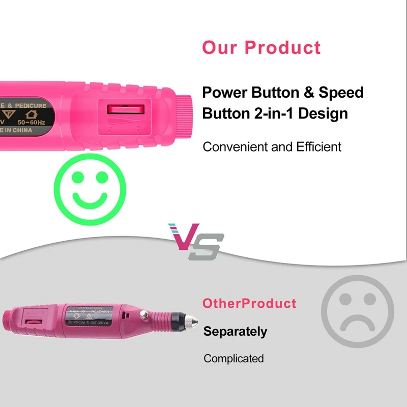 

Electric Manicure Kit Nail File Remover Electric Nail Drill Filing Machine Pedicure Kit with 6 Nail Drill for Nails