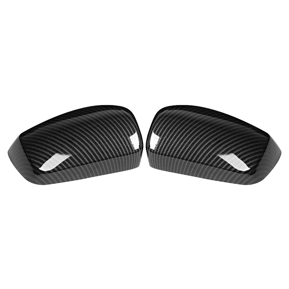 

2pcs Side Rearview Mirror Cover Replacement Carbon Fiber Texture ABS Wing Mirror Cover Fits for BMW E60 2004 2005 2006 2007