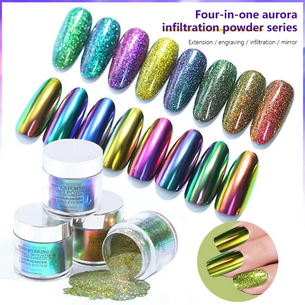 12 цветов 4 в 1 окунивание искусственное покрытие градиентный французский