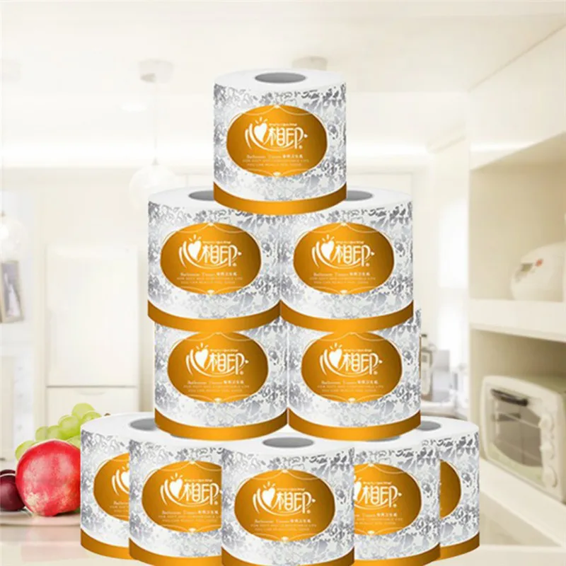 10 рулонов оптом туалетная бумага для ванной комнаты 3 слоя толстой белой