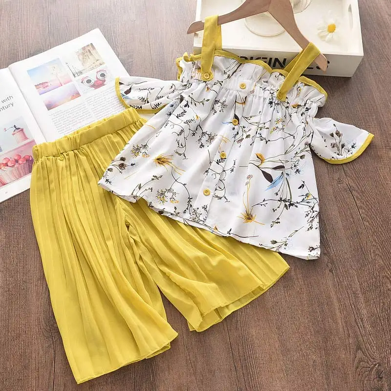 

Melario Toddler Girls Clothing Sets Summer Girls Clothes Letter Print Pants Cotton Outfit Kids Tracksuit Suit Children Clothing