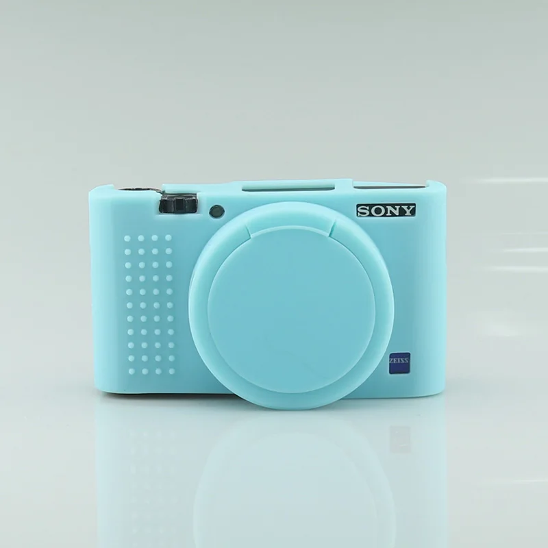 Blue Мягкий силиконовый чехол для камеры sony RX100 III RX100 IV RX100 V VI RX100 VII резиновый защитный чехол для корпуса сумка чехол для камеры - Цвет: Blue