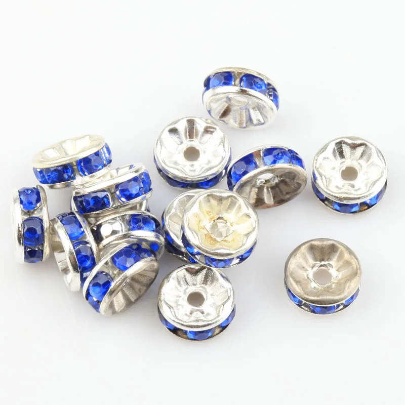 Wholesale 100pcs Rondelle Rhinestone Crystal Spacer Beads lace Flower beads for Jewelry Making 8mm Hole is about 1.5mm | Украшения и