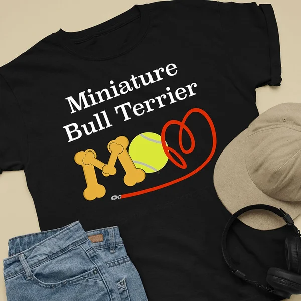 

Miniature Bull Terrier Dog Mom and Dad Comfy Cute Dog Lover T-Shirt