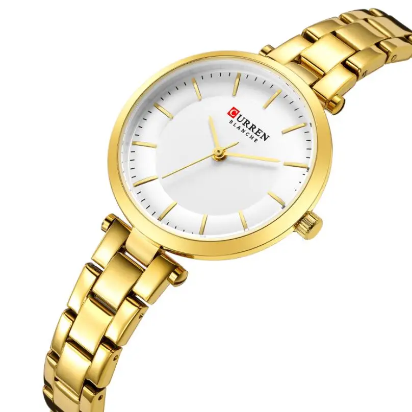 

Часы CURREN женские кварцевые, люксовые брендовые минималистичные повседневные тонкие наручные, со стальным браслетом из розового золота