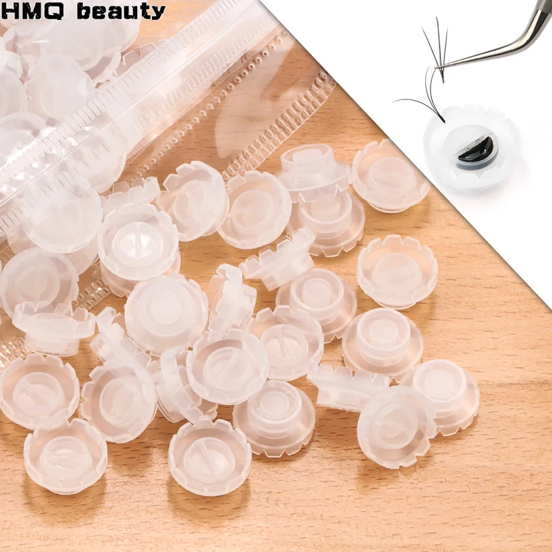 50pcs Disposable Eyelashes Blossom cup eyelashes glue holder plastic Stand Quick Flowering For Eyelashes Extension Makeup Tools