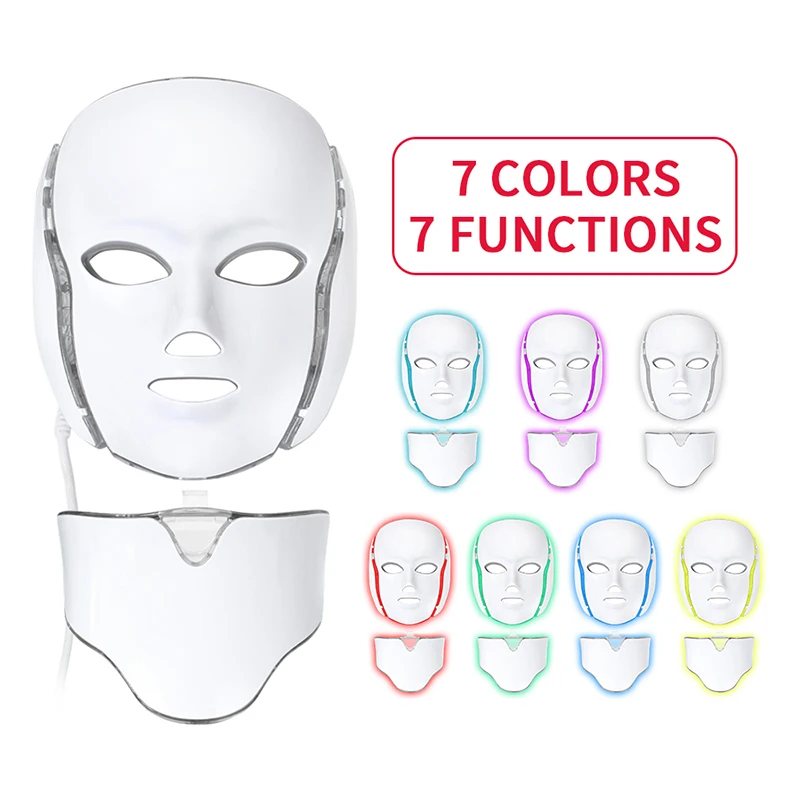 Missheart 7 цветов светодиодный маска для лица с утепленной шеей фотон в Корейском