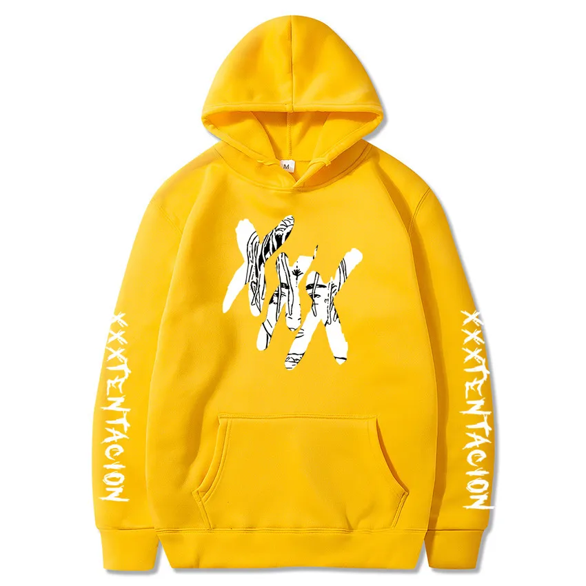 yellow116-121 XXXTentacion толстовки для мужчин/женщин Повседневный пуловер уличная Толстовка Sudadera Hombre Harajuku Мужской капюшон Crewneck 3XL - Цвет: yellow116-121
