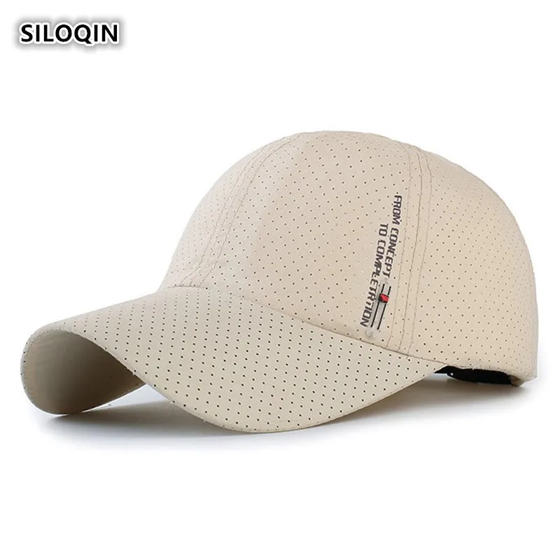 

SILOQIN Man's Baseball Cap Summer Autumn Trend Sunhat Snapback Adjustable Size Simple Breathable Casquette Outdoor Motion Visors