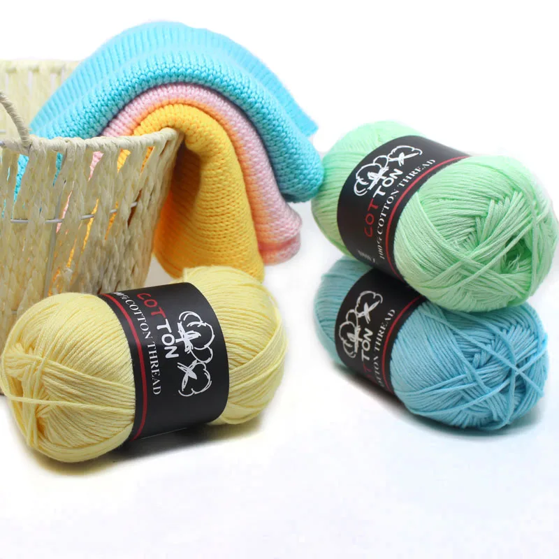 8 шт. тонкие Органические Детские пряжа 100% хлопчатобумажной пряжи для Вязание DIY