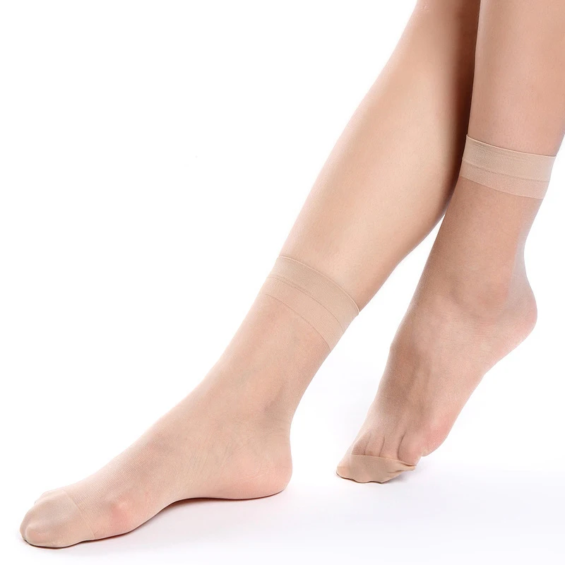 10 пары/компл. женские короткие носки тонкие прозрачные шелковые с кристаллами