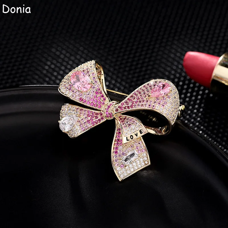 

Donia jewelry copper micro-inlaid AAA color zircon brooches bow brooch dress retro brooch jacket hat bag luxury brooch