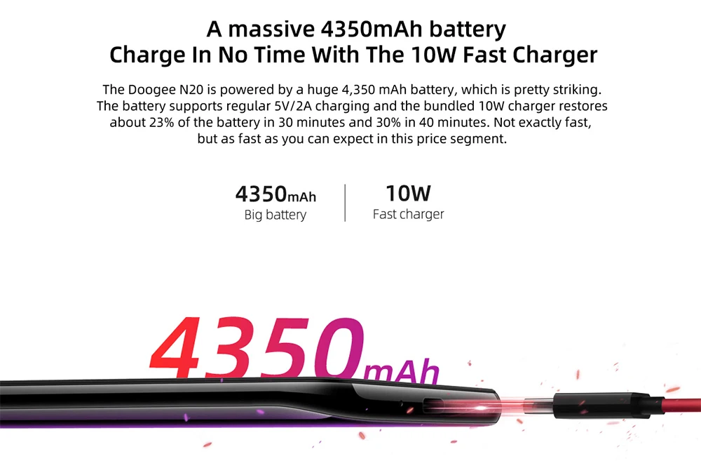 DOOGEE N20 мобильный телефон, отпечаток пальца, 6,3 дюймов, FHD+ дисплей, 16 МП, тройная задняя камера, 64 ГБ, 4 Гб, MT6763, четыре ядра, 4350 мАч, мобильный телефон LTE