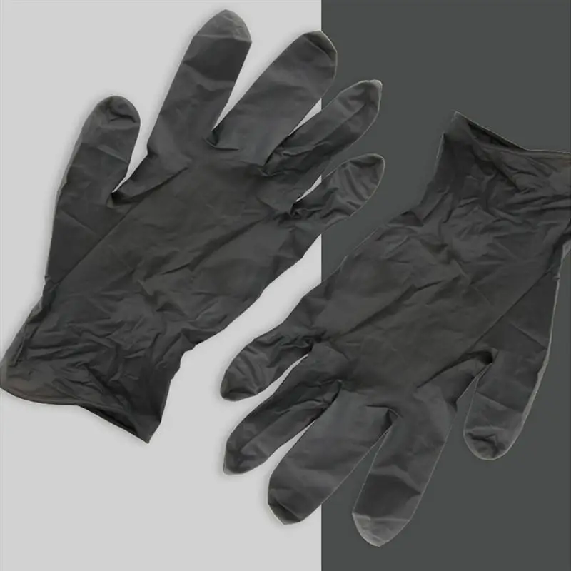 

50pcs Hairdressing Beauty Glove Disposable Nitrile Latex Rubber Protective Gloves For Man Woman Black A Box Has 50pcs
