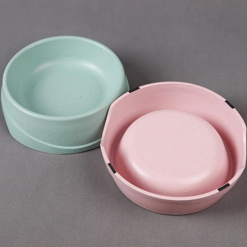 Растительное волокно круглая одна миска для домашних животных щенок медленно